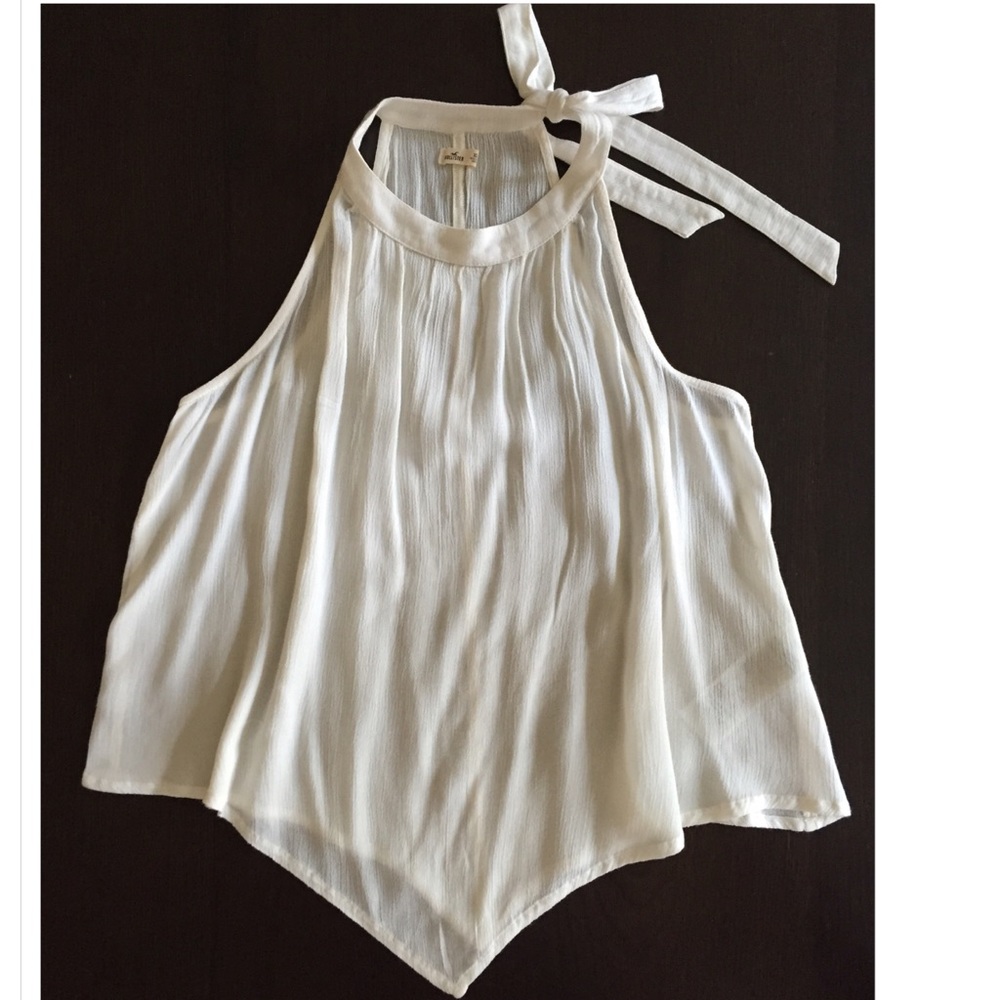 Hollister White Flowy Tank